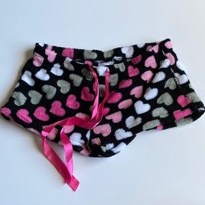 Black heart sleep shorts.